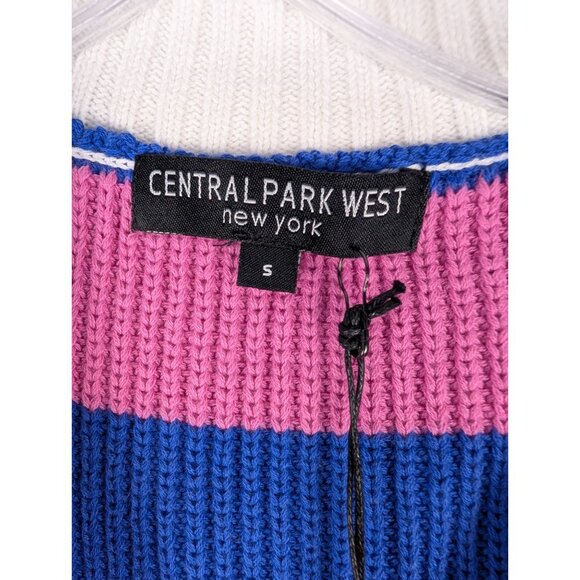 Central Park West Womens Small Yasmin Striped Knit Button-Up Sweater Vest NWT - Picture 2 of 7